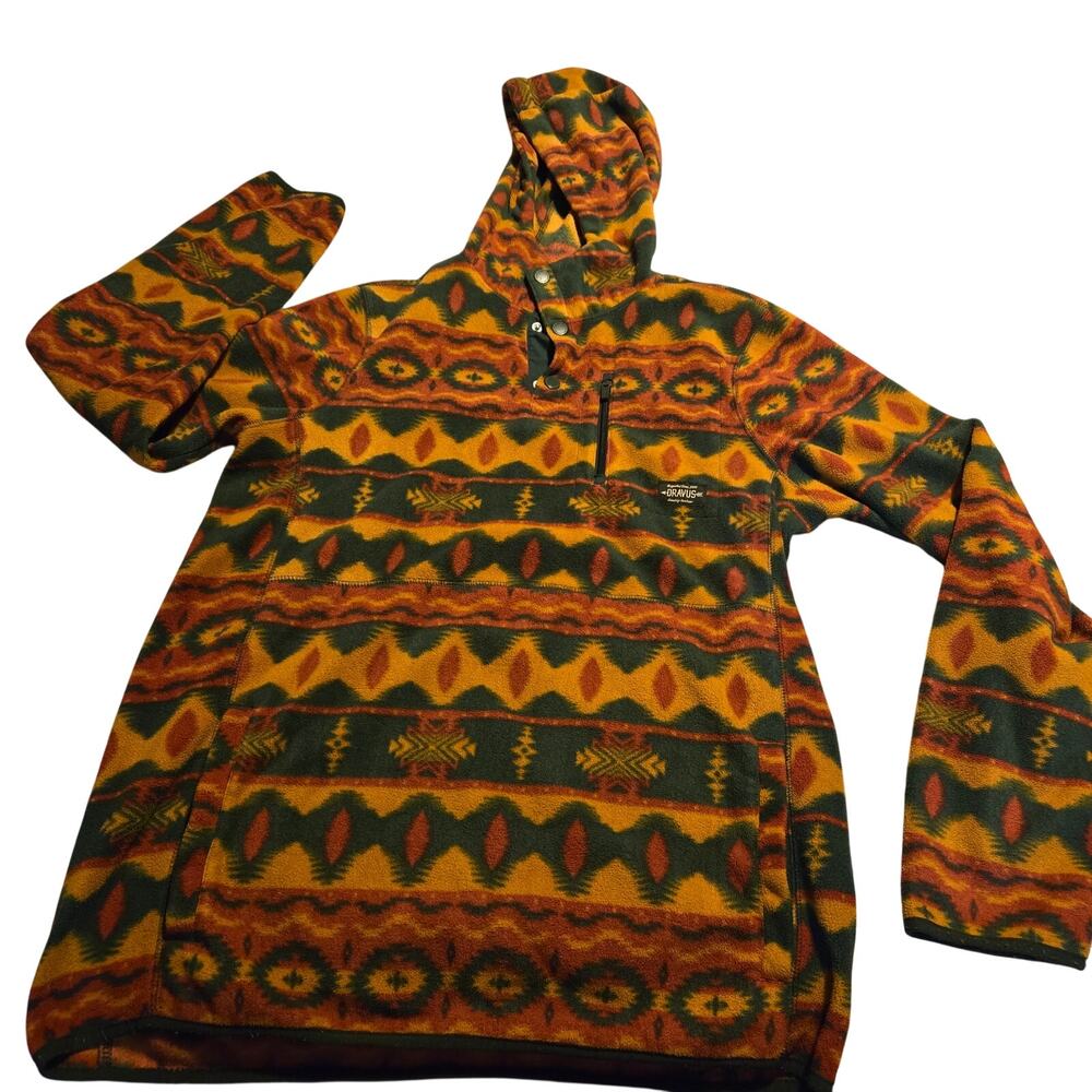 Dravus: "Tribal Patterned" or "Southwestern Aztec" fleece hoodie size L